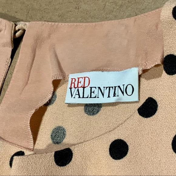 Red VALENTINO Micro Polka Dot Print Blouse, Size 38 IT (US 2) - Picture 11 of 16